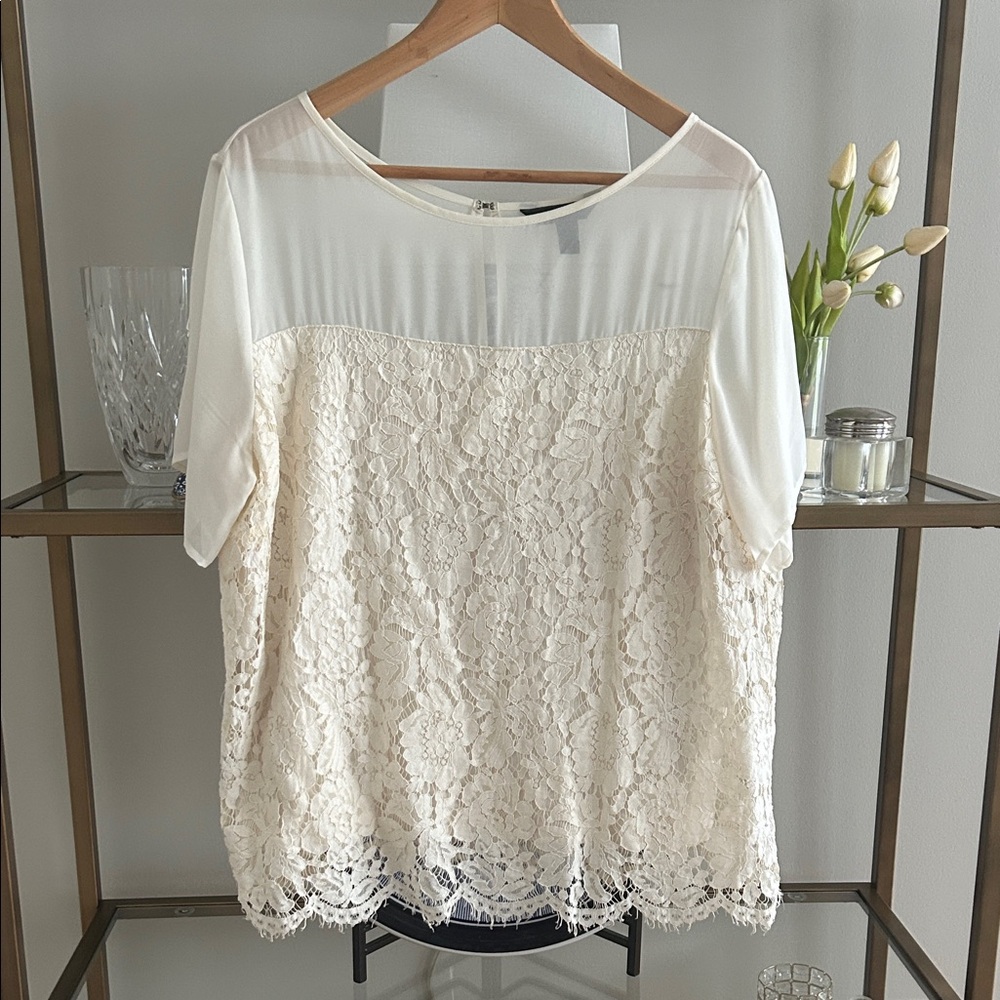 Banana Republic Cream Lace Blouse
